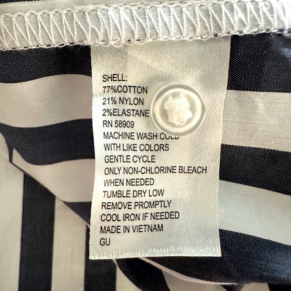 Alex Marie Navy and White Stripped Crop Top - Picture 5 of 6